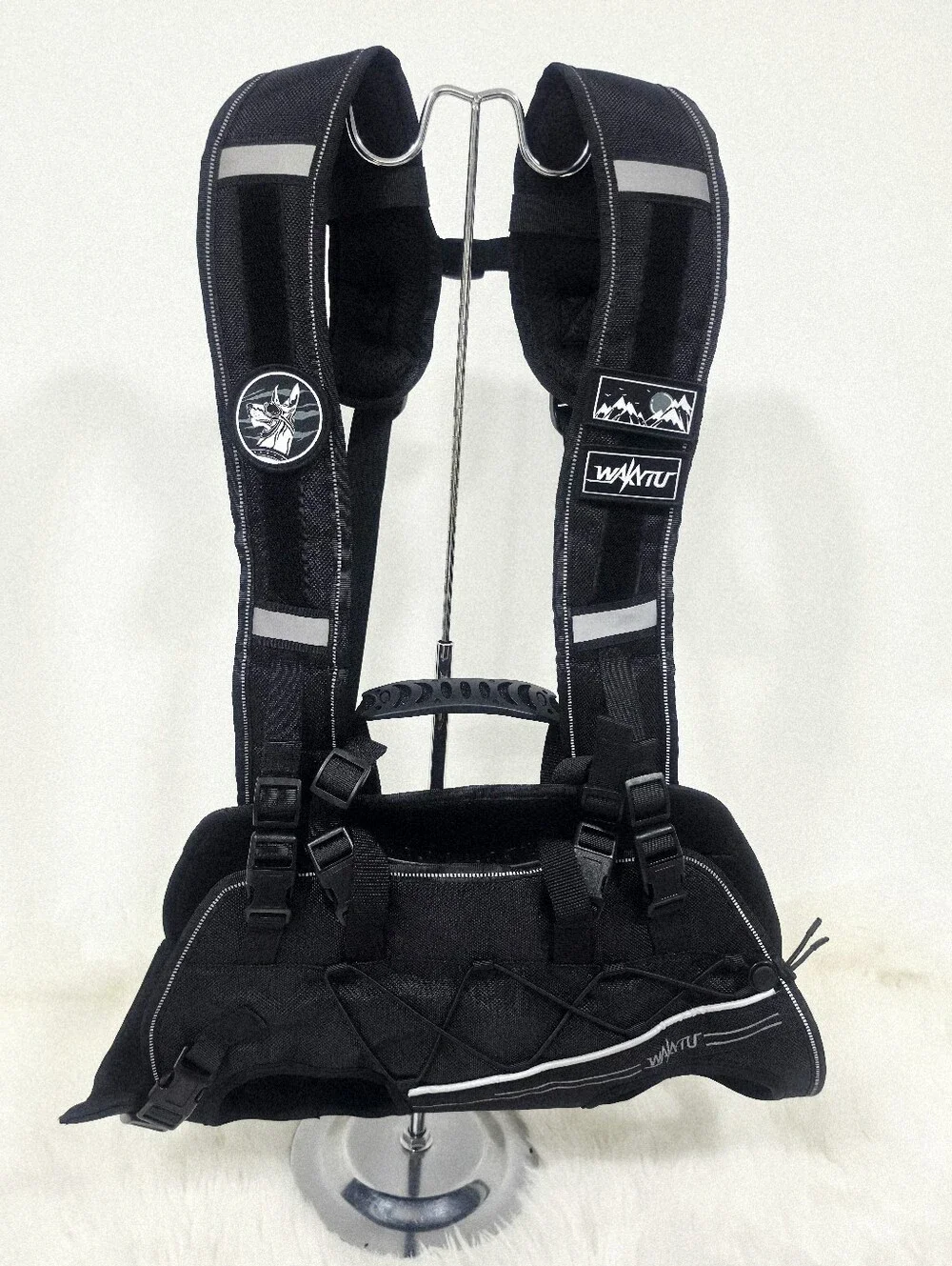 WAKYTU Dog Hiking Backpack Harness Reflective Padded Black Size Medium